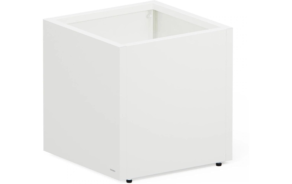 Herstera Bac à plantes métallique Cube 50 cm Moon White