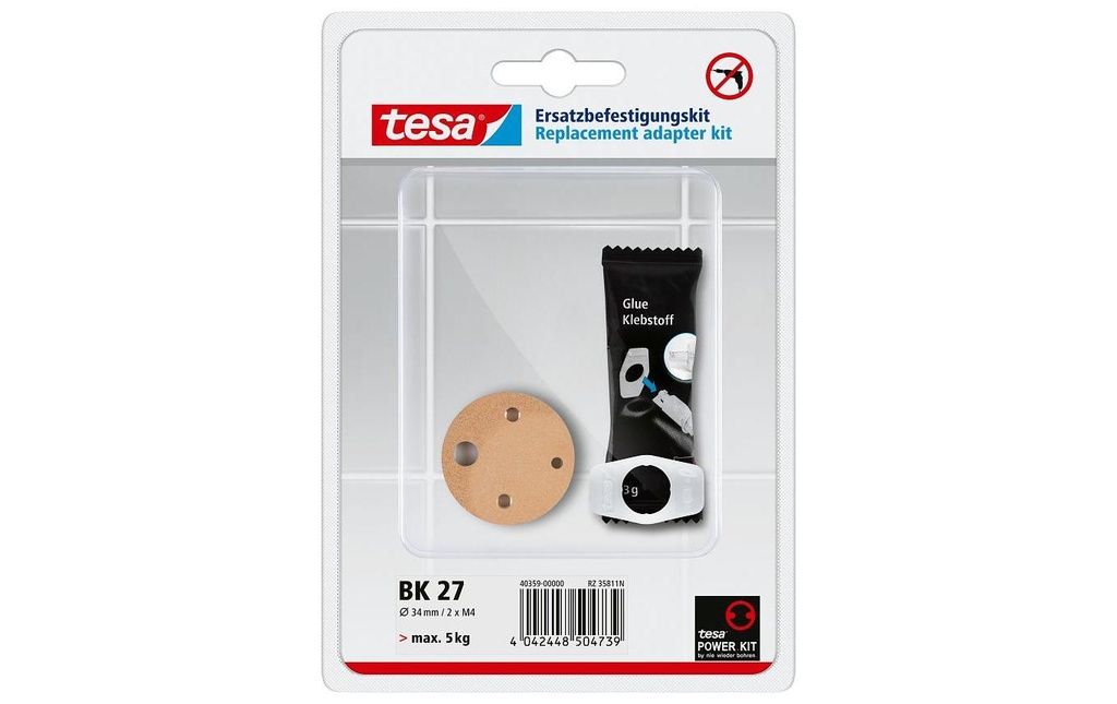 tesa Jeu d'adaptateurs de rechange BK 27 5 kg, Brun