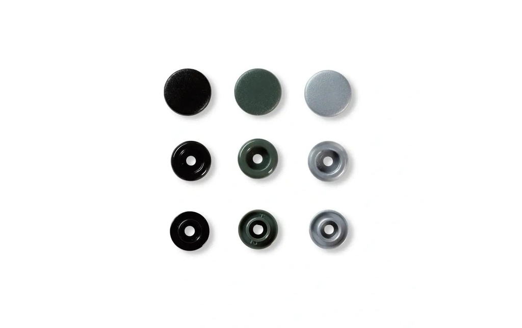 Prym Boutons poussoirs Snaps Couleur Amour Gris, Ø 12,4 mm, 30 pièces