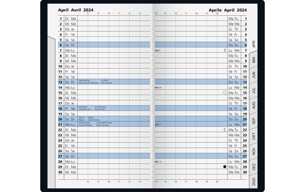 Stewo Agenda de poche 2027 Modèle 782, 8.7 x 15.3 cm, Assorti