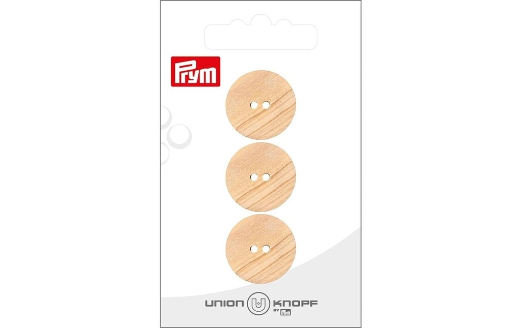 Prym Union Knopf Boutons 2 trous 20 mm, 3 pièces, Beige