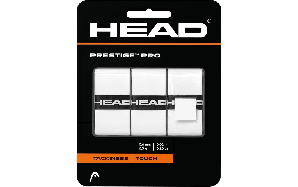 HEAD Tennis Grip Prestige Pro Lot de 3, Blanc