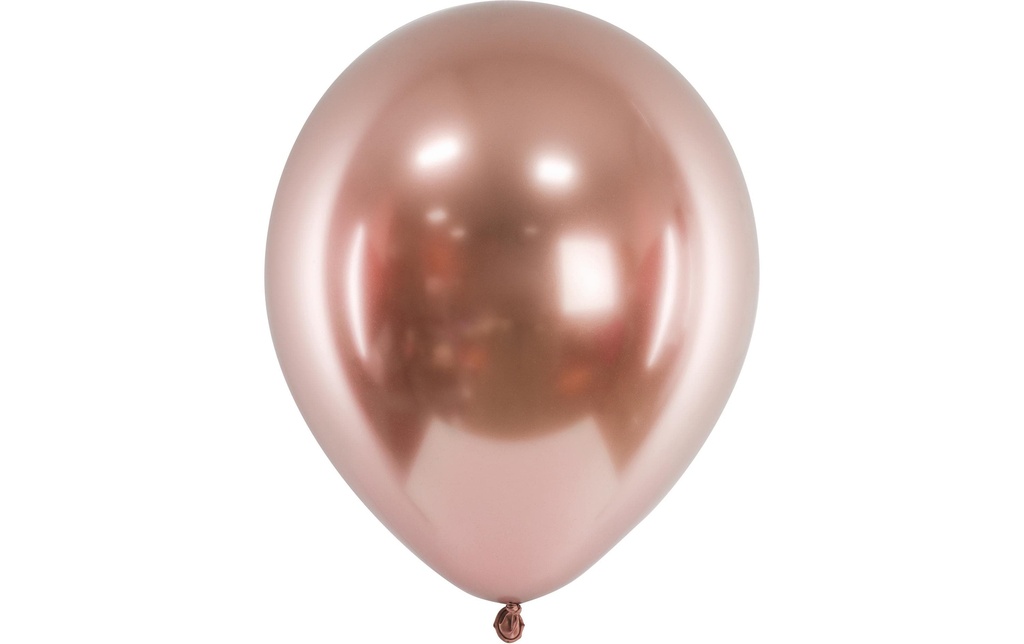 Partydeco Ballon de baudruche Glossy Or rose, Ø 30 cm, 10 pièces