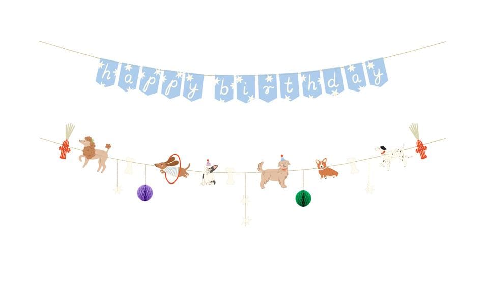 Partydeco Guirlande Joyeux anniversaire Chiens, en couleur, 210 cm