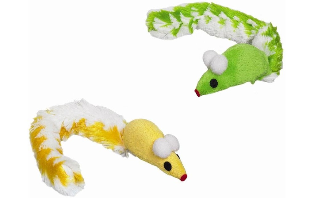 Nobby Jouet pour chat Souris avec queue en peluche, 2 pièces