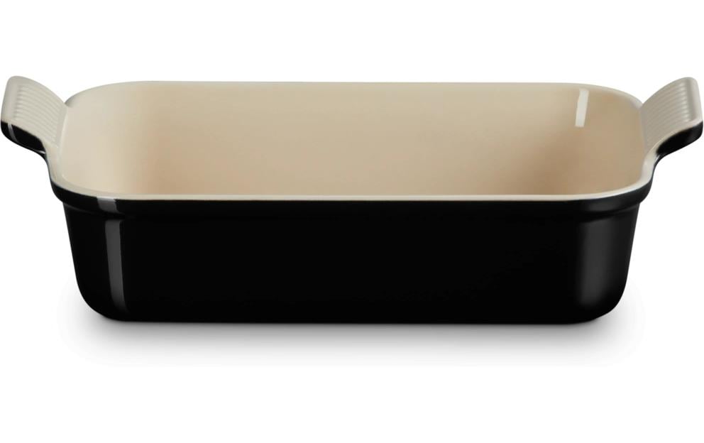 Le Creuset Plat à gratin Tradition, 32 cm Angulaire, Noir brillant