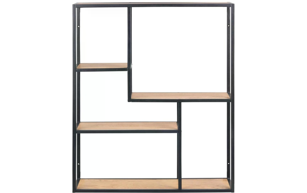 AC Design Étagère murale Seaford 75 x 20 x 91 cm, Noir/Nature