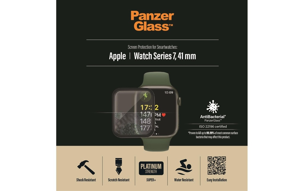 Panzerglass Protection d’écran AB Apple Watch Series 7/8 (41 mm)