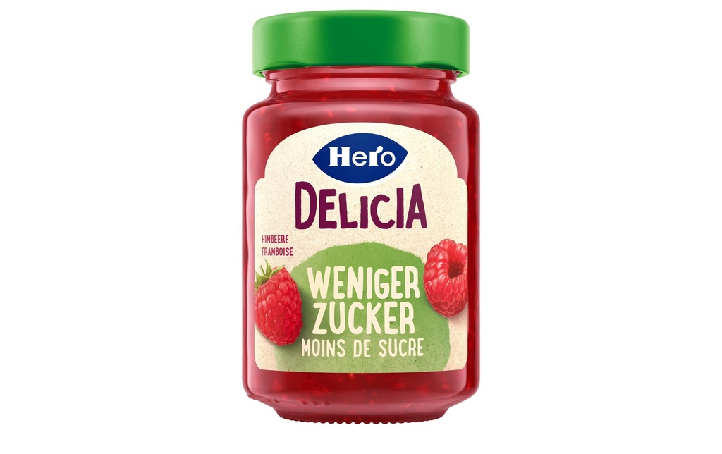 Hero Delicia Moins de sucre Confiture de framboises 270 g