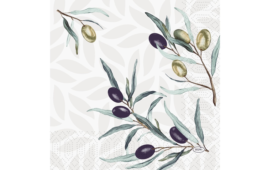 Duni Serviettes en papier Olive Garden 33 cm x 33 cm, 250 Pièce/s