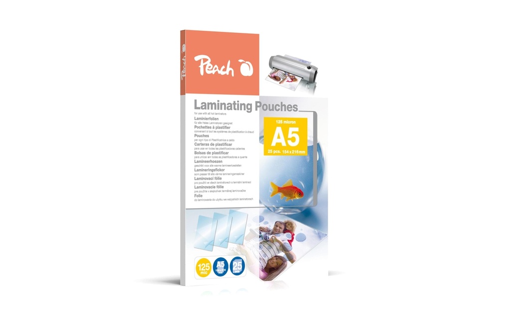 Peach Film laminé A5, , 25 Pièce/s, brillant