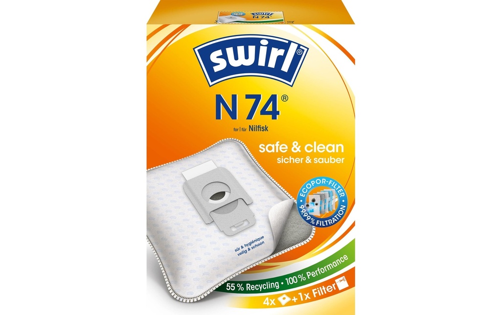 Swirl Sac filtrant pour aspirateur P 43 4 Pièce/s