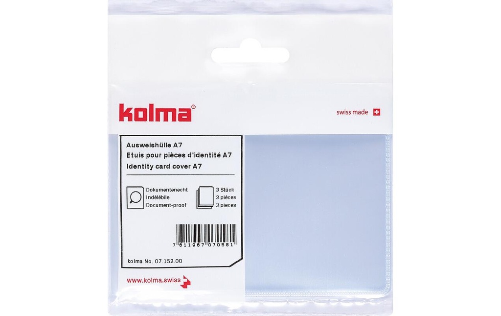 KOLMA Etui plast.A7 indentité indél. (3 pces)