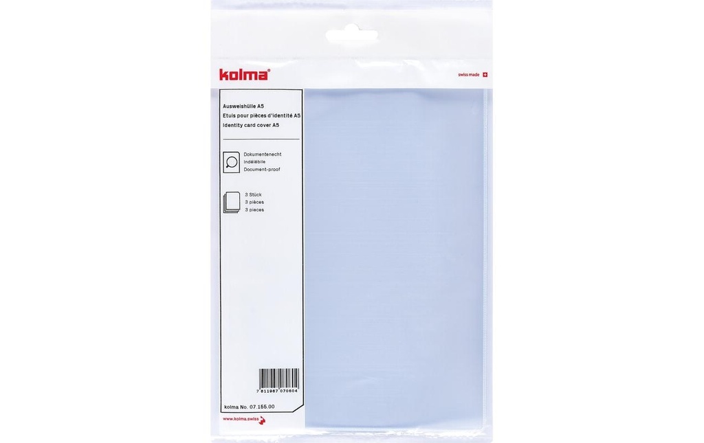 KOLMA Etui plast.A5 indentité indél. (3 pces)