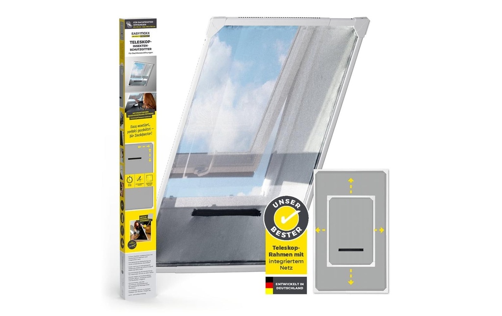 EASYmaxx Moustiquaire de fenêtre de toit Magic Fit 160 x 100 cm, Blanc