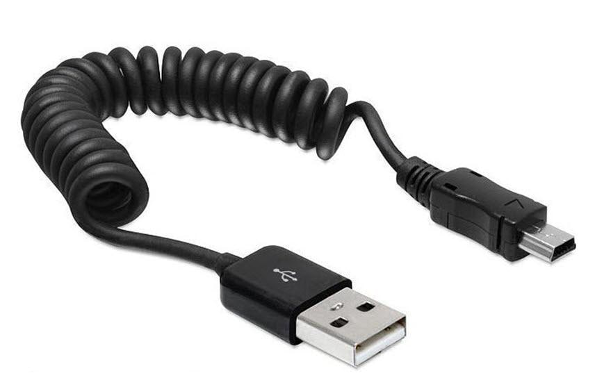 Delock Câble spiralé USB 2.0  USB-A - Mini-USB B 0.6 m