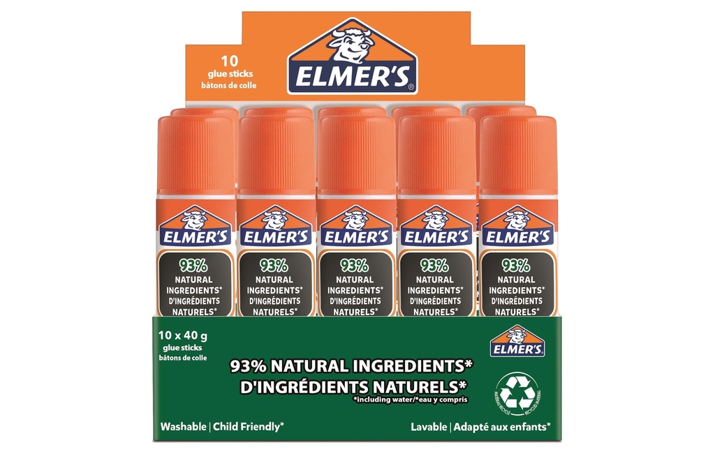 Elmers Lot de bâtons de colle Pure Glue 10 Pièce/s, Blanc