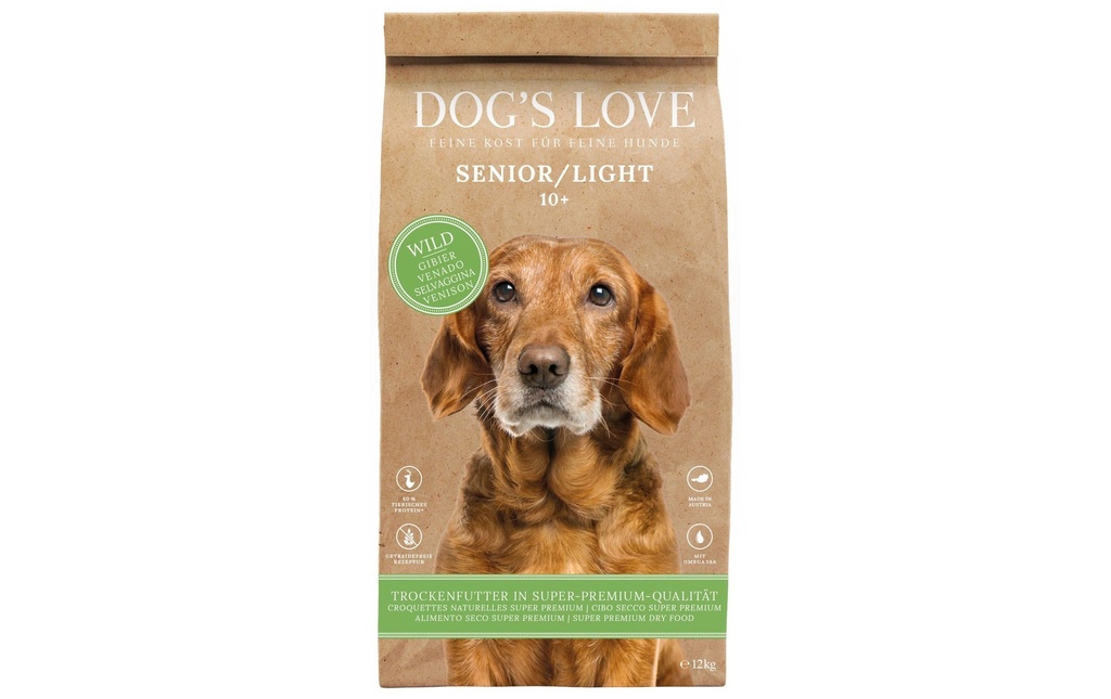 Dog's Love Alimentation sèche Senior Light Wild, 12 kg