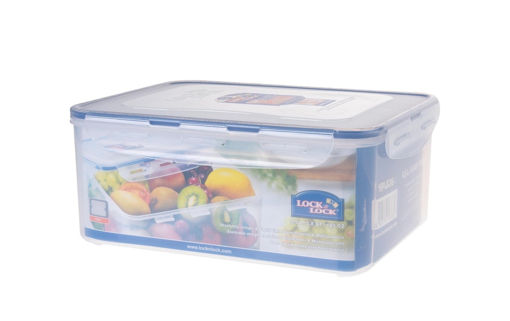 Lock & Lock Récipients à provisions 5.5 l, Transparent
