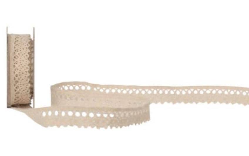 Spyk Bande de dentelle Pointes Cubino 14 mm x 2 m, Beige