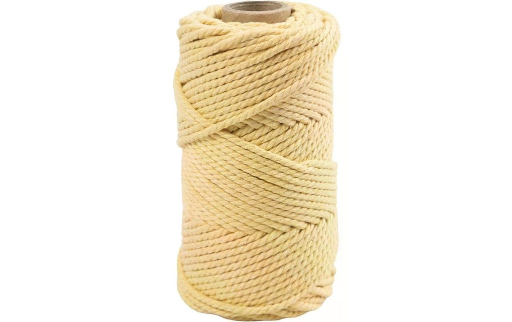 Creativ Company Fil de coton Corde à macramé 330 g Jaune clair
