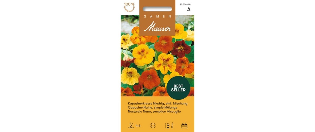 Samen Mauser Fleurs comestibles Capucine, faible