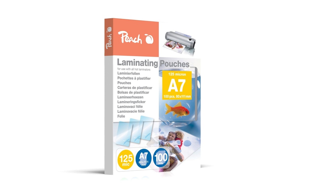 Peach Film laminé A7, 125 µm, 100 pièces, brillant