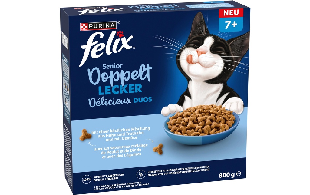 Felix Alimentation sèche Doppelt Lecker Senior volaille 800 g
