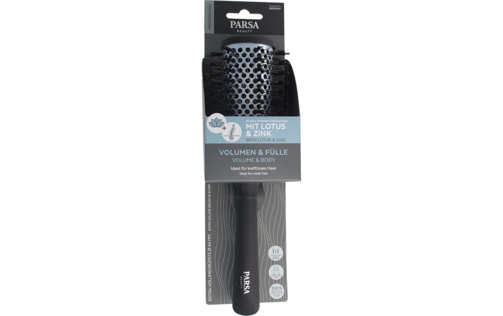 Parsa Beauty Brosse à cheveux ronde Lotus Volume Noir