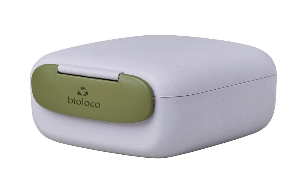 BioLoco Boîte casse-croûte mini square Gris bleu/Vert olive