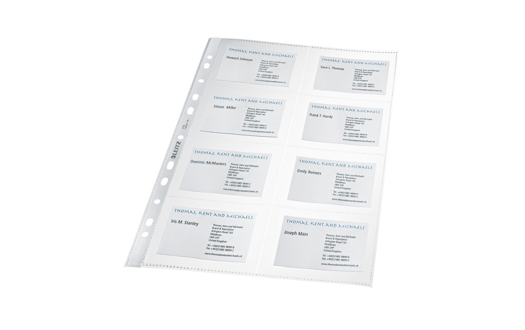 Leitz Pochette transparente pour les cartes de visite Transparent, 10 pièces