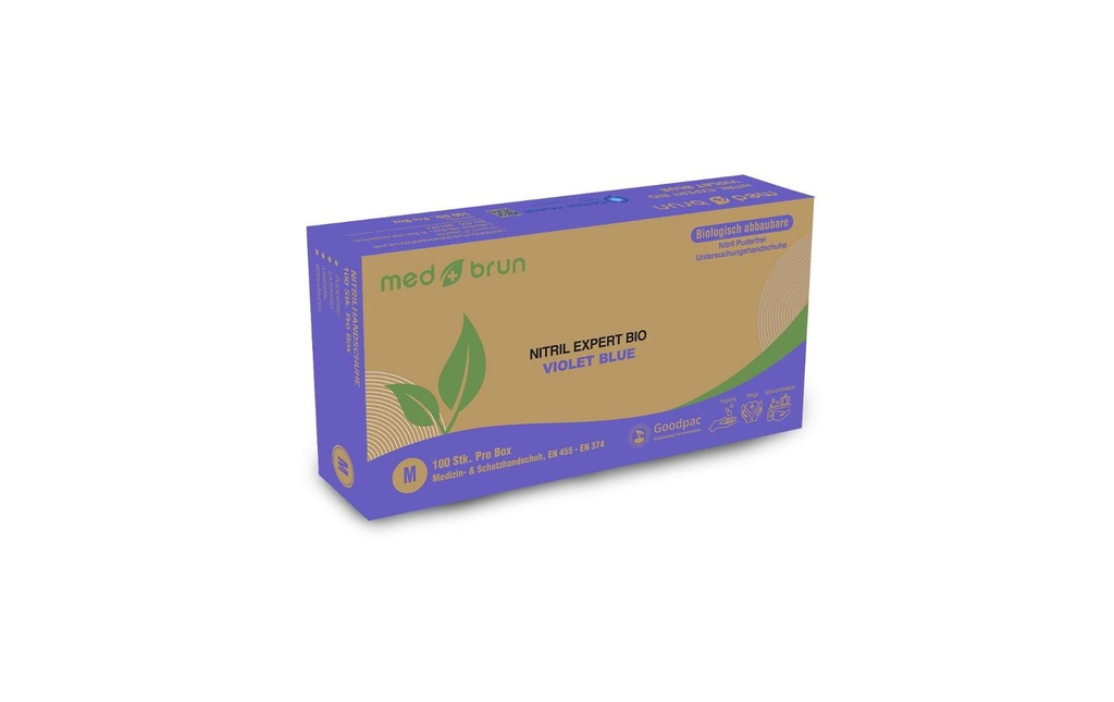 MedBrun Nitril Expert Bio XL, bleu-violet, 100 pièces