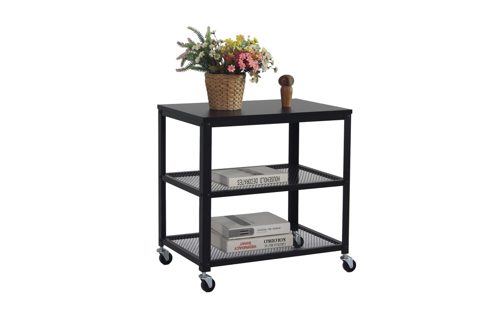 relaxdays Chariot de cuisine 61 x 60 x 40 cm Noir