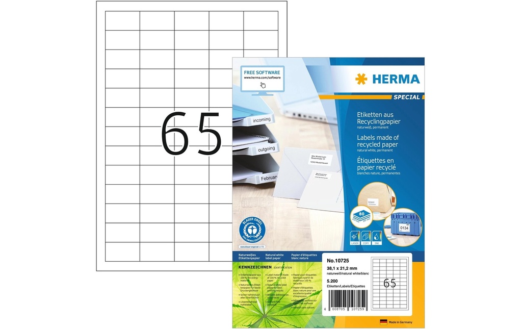 HERMA Étiquettes universelles 38.1 x 21.2 mm, 80 feuille