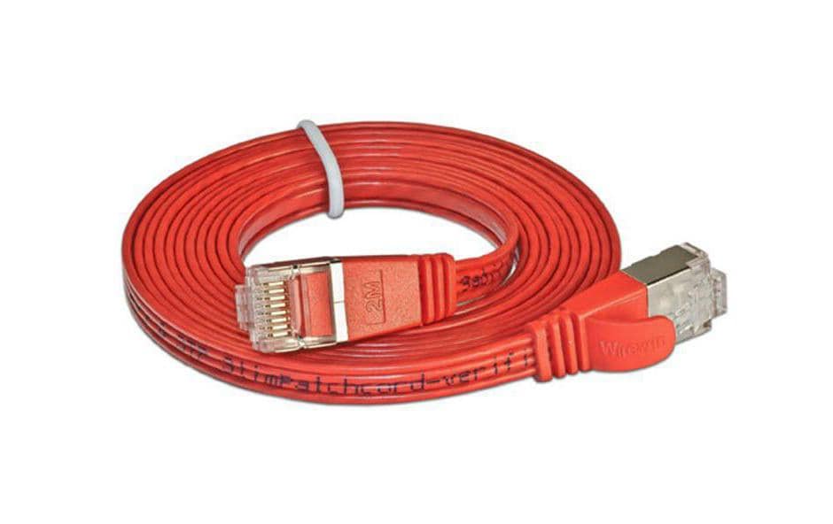 SLIM Câble patch slim RJ-45 - RJ-45, Cat 6, STP, 2 m, Rouge