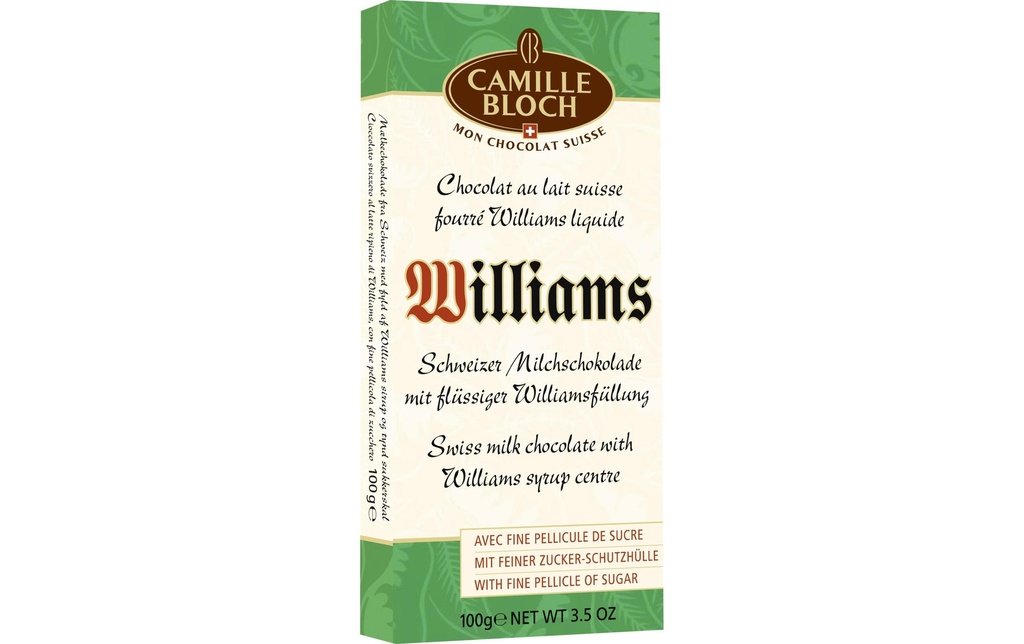 Camille Bloch Tablette de chocolat Williams 100 g