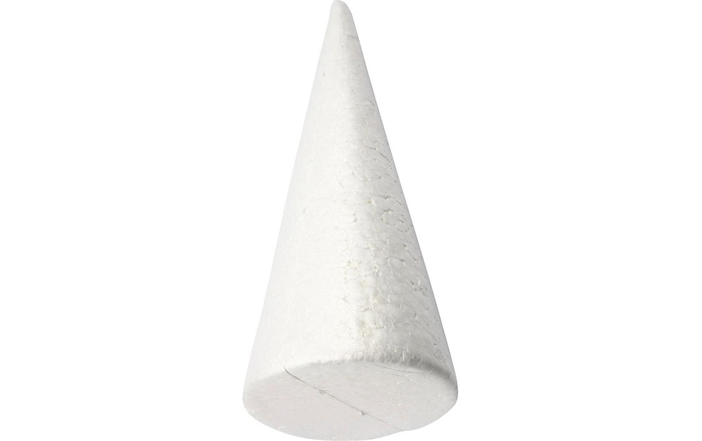 Creativ Company Cône en polystyrène 1 pièce, 25 cm, blanc
