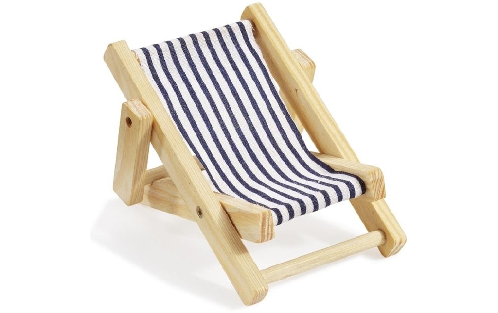 HobbyFun Mini ustensiles Chaise longue 10 cm, bleu-blanc