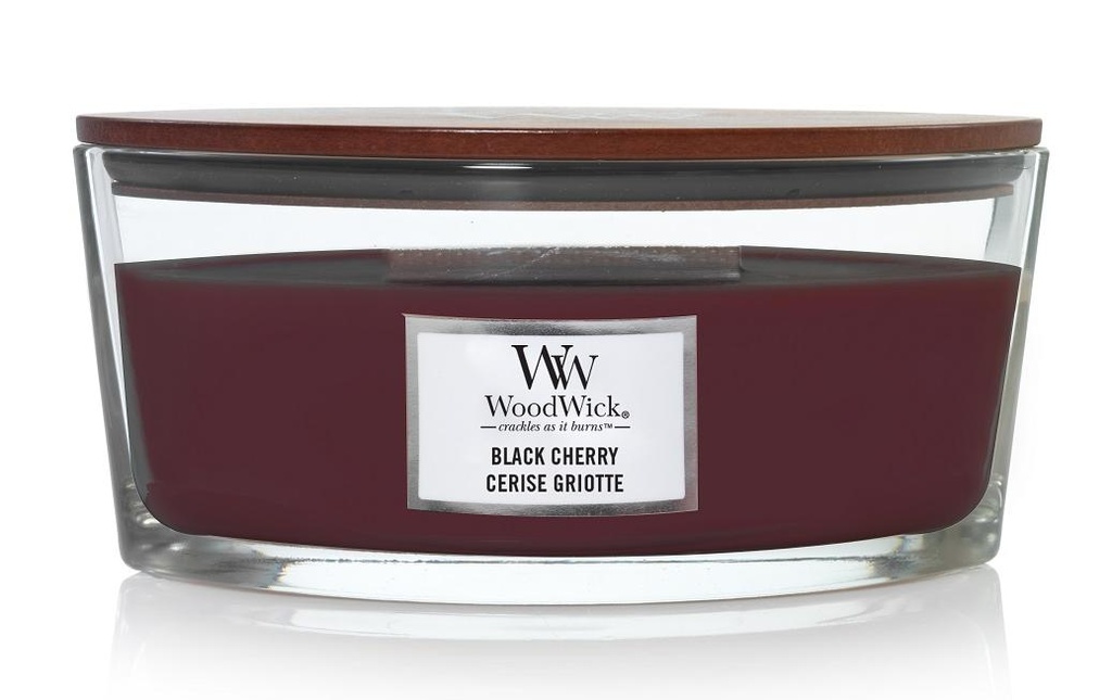 Woodwick Bougie parfumée Black Cherry Ellipse