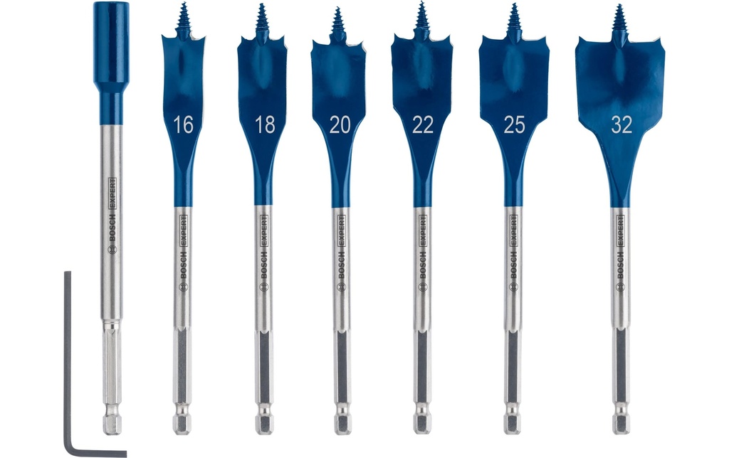 Bosch Professional Set di punte per fresatura piana Expert Self Cut Speed, 7 pièces