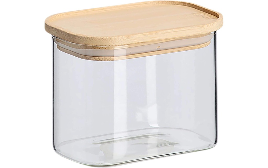 Zeller Present Boîte à provisions Couvercle en bambou 0.6 l, Transparent/Brun