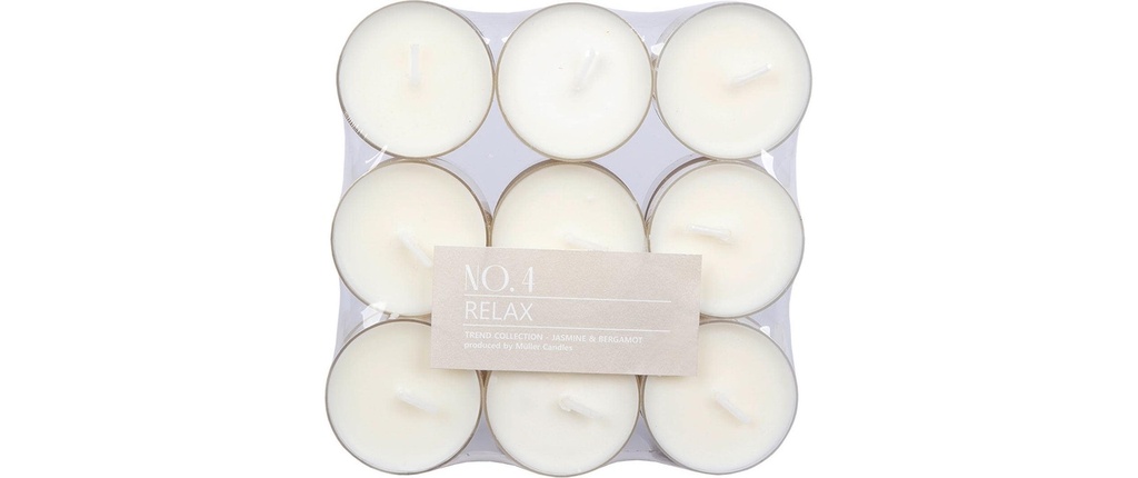 müller Kerzen Bougie chauffe-plat Relax 18 pièces