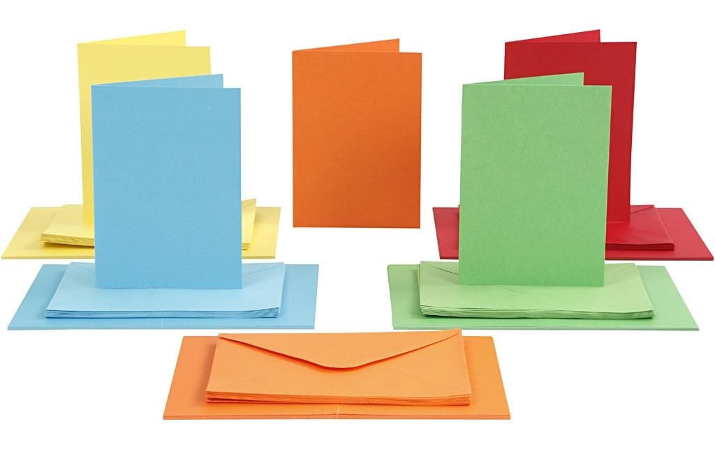 Creativ Company Carte vierge et enveloppe 10.5 x 15 cm, 50 pièces, multicolore