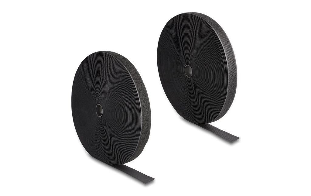 Delock Bande auto-agrippante 25m x 25mm Résistant Noir