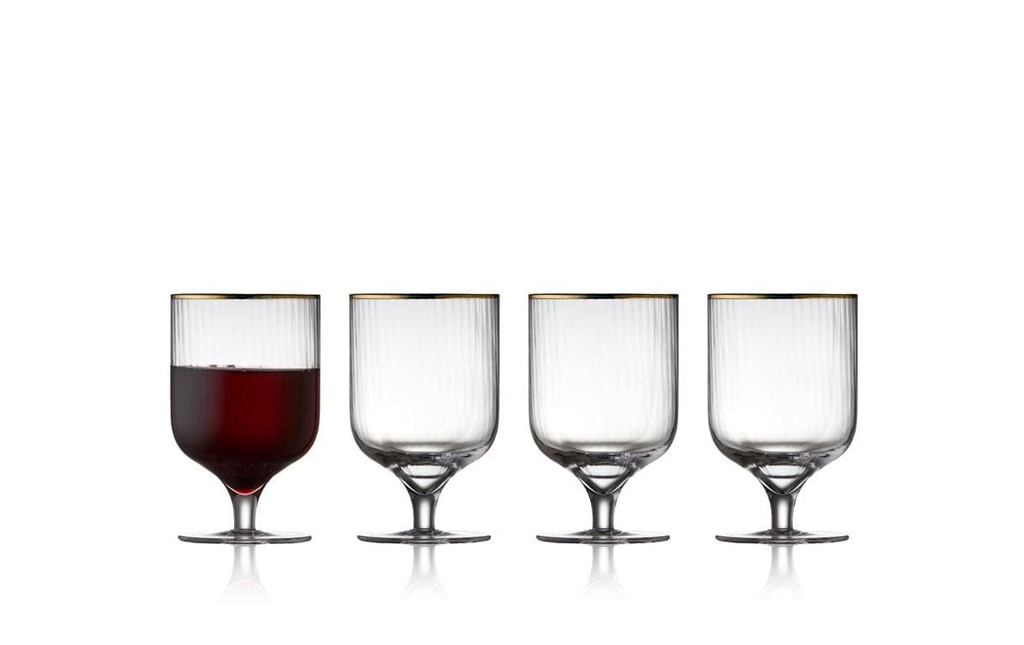 Lyngby Service de verres à vin Palermo or 4 pièces, 30 cl