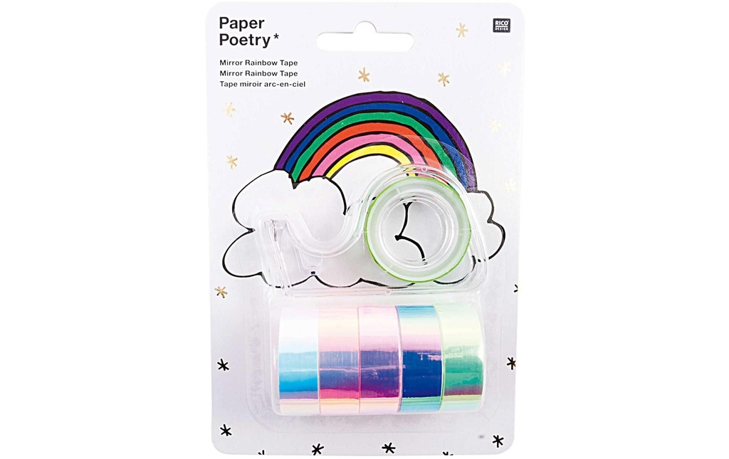 Rico Design Ruban Washi Mirror Rainbow Set 6 rouleaux