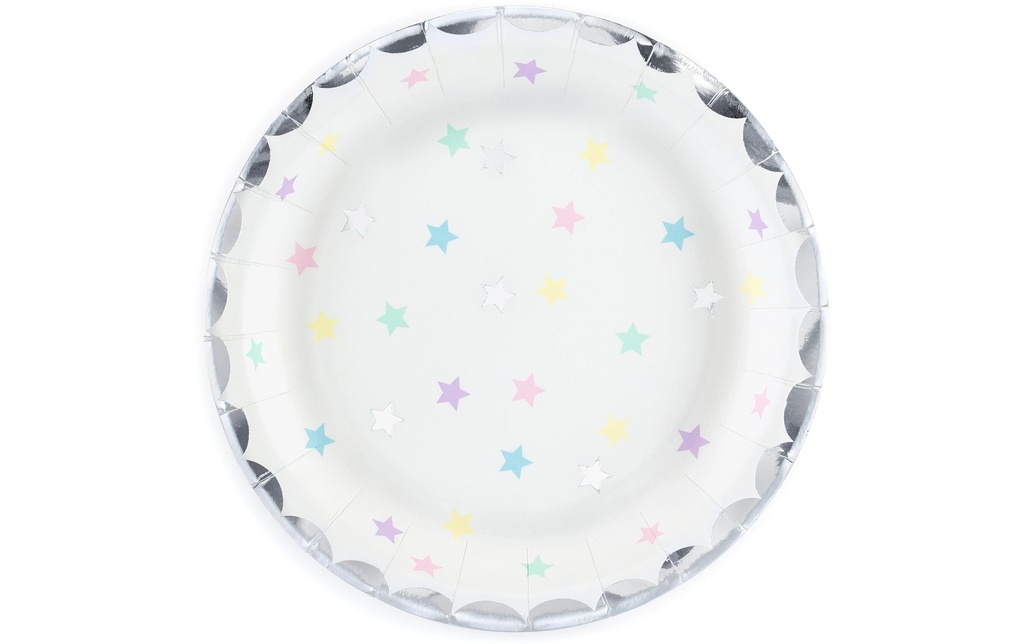 Partydeco Assiettes jetables Licorne/étoiles 6 Pièce/s