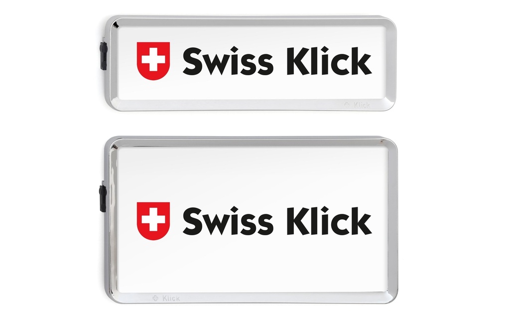 Swiss Klick Kits de Supports de plaque d’immatriculation En hauteur Chrome brillant