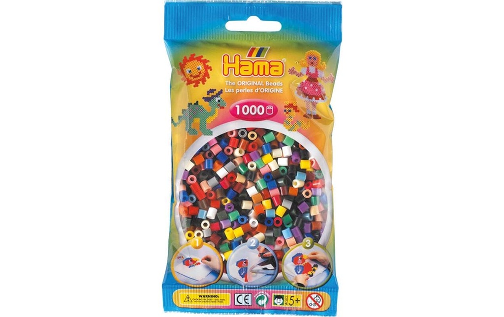 Hama Perles à repasser midi mix, 1000 pcs Multicolore