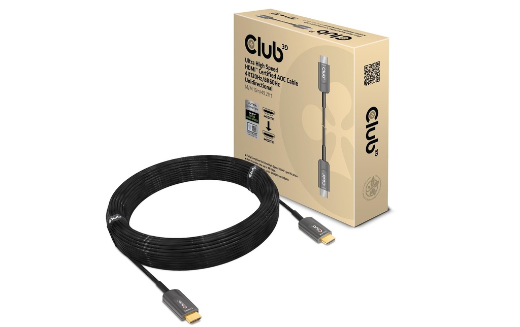 Club 3D Câble optique CAC-1377 4K120Hz/8K 60Hz HDMI - HDMI, 15 m